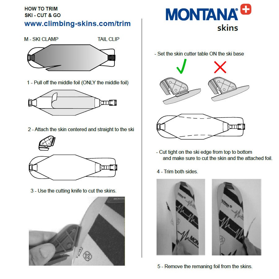 Montana glueless washable Ski Climbing Skins - Cut & Go | Montana